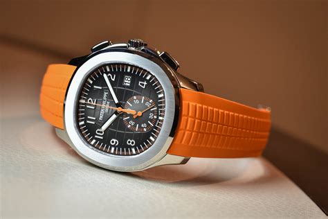 patek philippe 5968a-001 aquanaut chronograph steel & orange rubber|patek aquanaut 5968a 001.